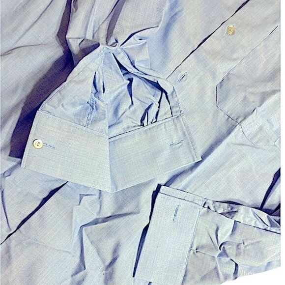 Vintage Textilia Italian pale blue dress  shirt Size 15.5 NWT - Picture 4 of 8